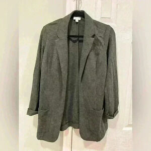 J.Jill women’s size Small Gray Ponte Blazer stretch 3/4 sleeve